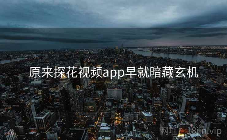 原来探花视频app早就暗藏玄机