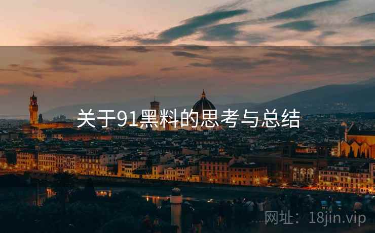 关于91黑料的思考与总结